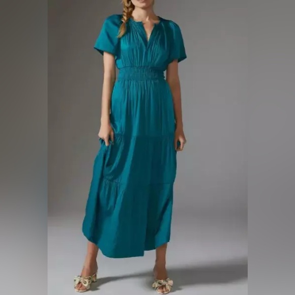 high neck midi dress High-Neck Midi Dress in Blue Hibiscus – Coco Shop
